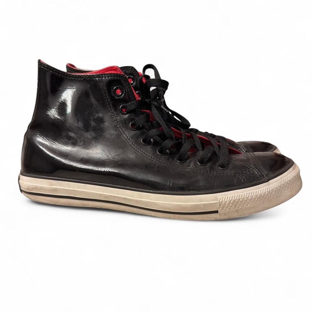 (2011) Converse Chuck Taylor Patent Leather Hi - Black/Crimson - US 10.5